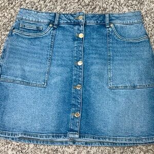 Michael Kors Blue Denim A-Line Skirt